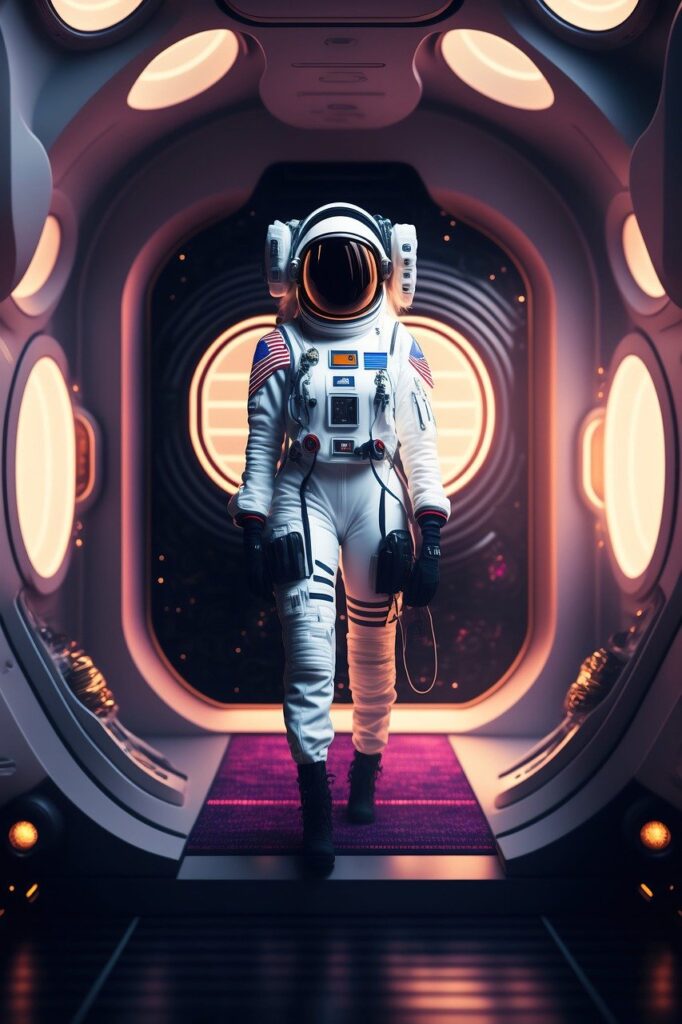 astronauta en la nave